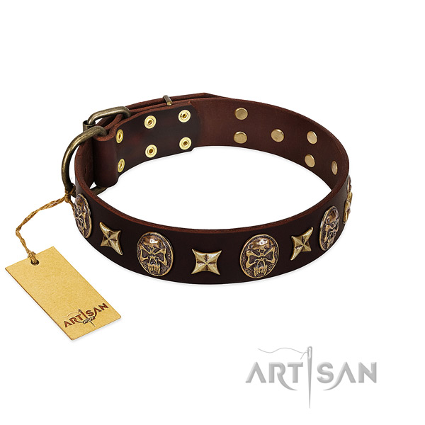 Top quality full grain leather collar for your pet