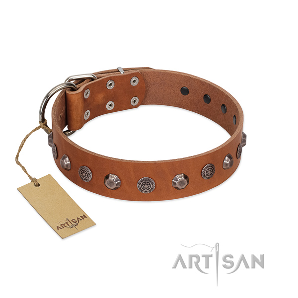 Best quality full grain genuine leather dog collar
