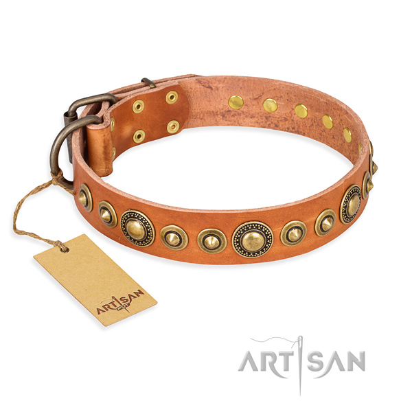 Durable full grain leather collar crafted for your doggie