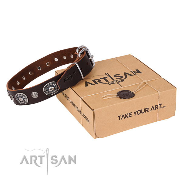 Reliable leather dog collar crafted for daily use