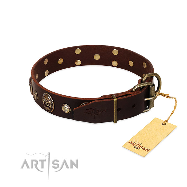 Rust-proof buckle on comfy wearing dog collar