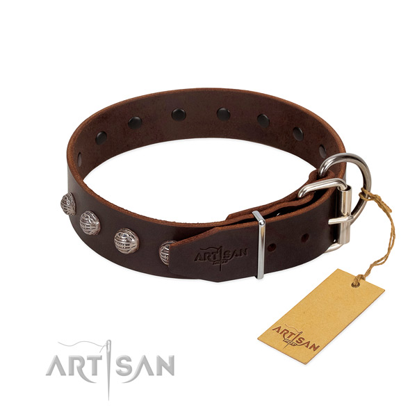 Easy to adjust dog collar handcrafted for your attractive pet