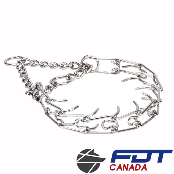 Prong collar of stainless steel for ill behaved dogs