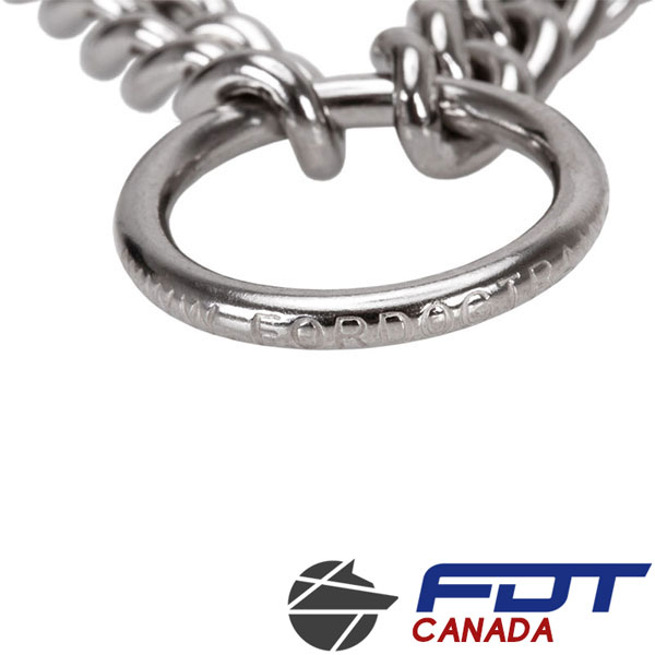 Strong stainless steel prong collar with O-ring